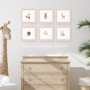 Woodland Alphabet Print Forest Animal ABC Boy Girl Kids Toddler Neutral Mint Wall Decor Bedroom Playroom Play Nursery 8x10 A4 11x14 A3 30x40 image 8