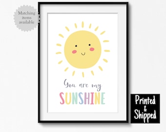 You Are My Sunshine Print Kids Baby Toddler Tot Wall Art Decor Bedroom Playroom Room Nursery Cute Mum Gift 5x7 6x8 8x10 11x14 A4 A3 30x40