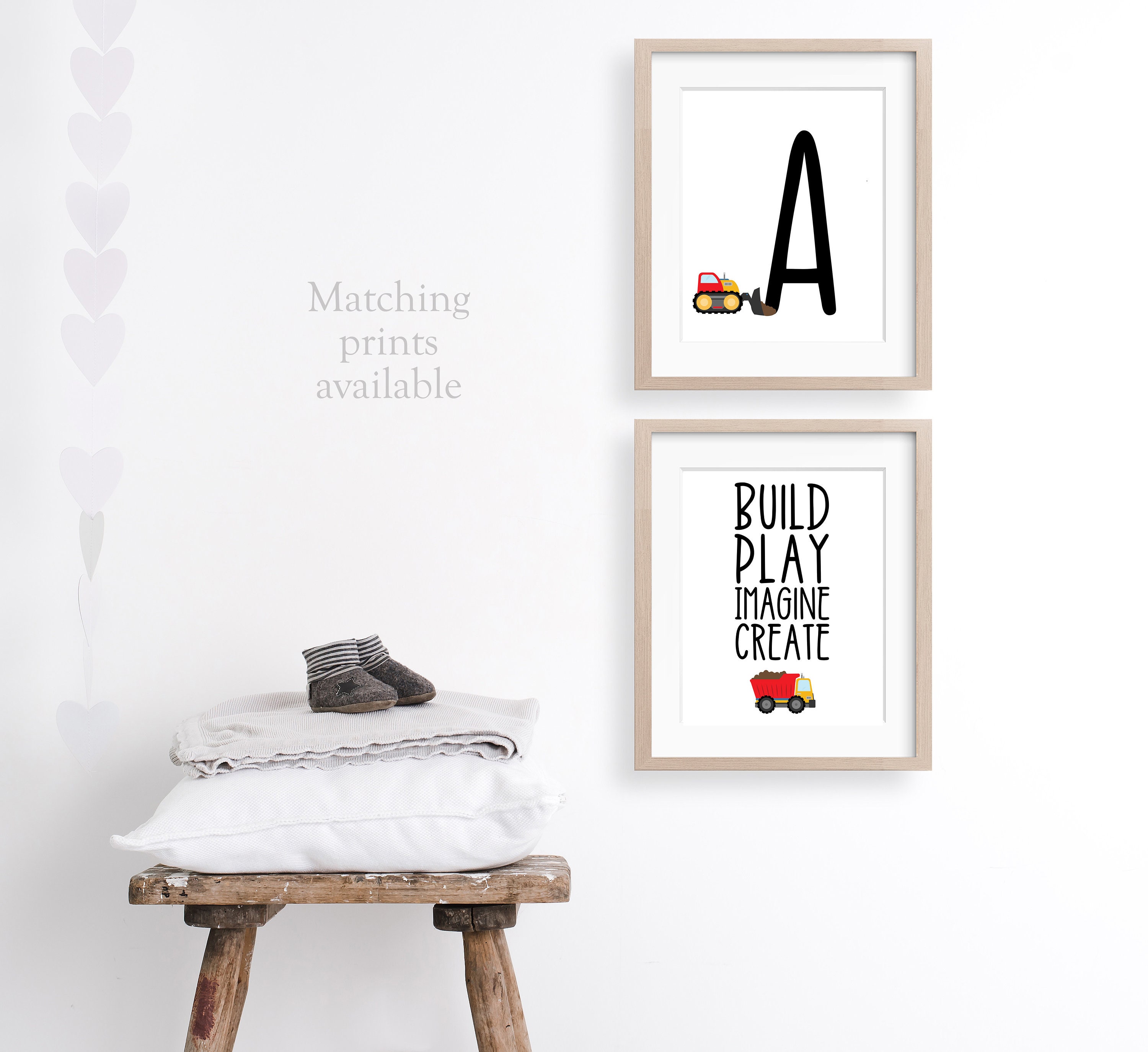 Build Play Imagine Create Print Construction Playroom Words Wall Art ...
