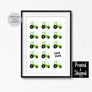 Trattori Stampa Carino Verde Asilo Nido Decorazione Murale Ragazzi Bambini Bambini Piccoli Bambini Camera da Letto Sala Giochi Sala Giochi 5x7 6x8 8x10 A4 A3 11x14 30x40