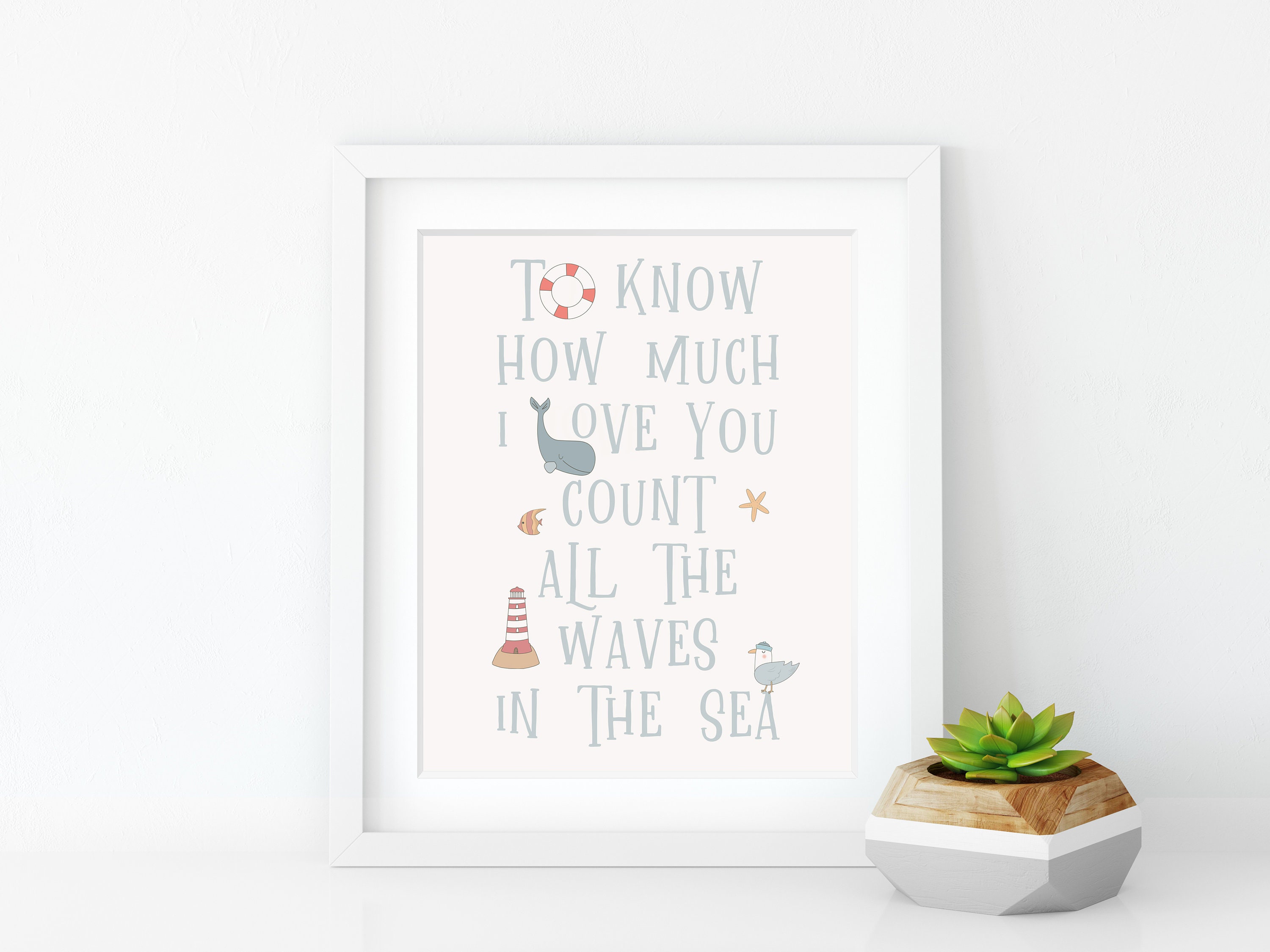To Know How Much I Love You Count All the Waves in the Sea | Etsy