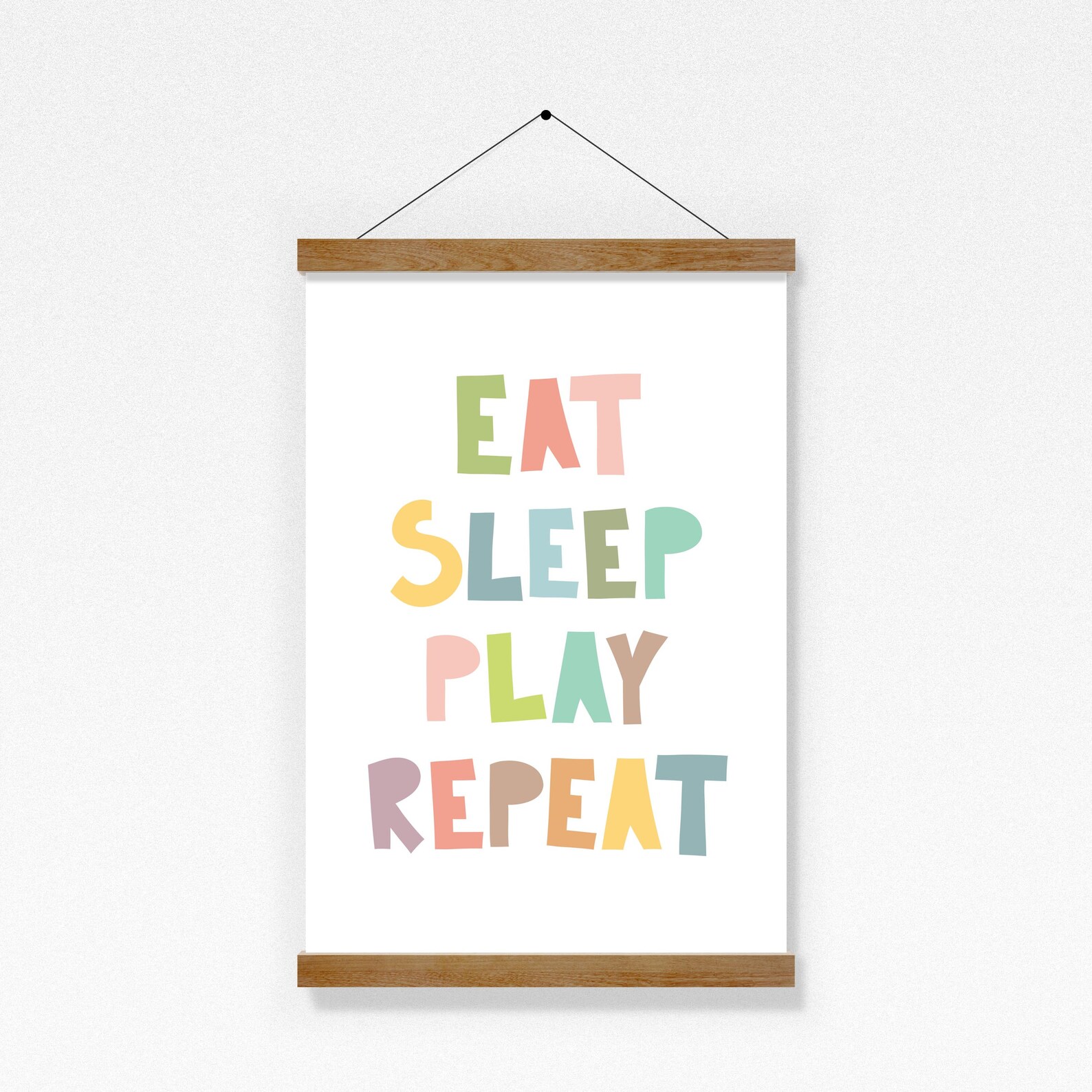 Eat Sleep Play Repeat Art Print Nursery Word Decor Playroom Etsy