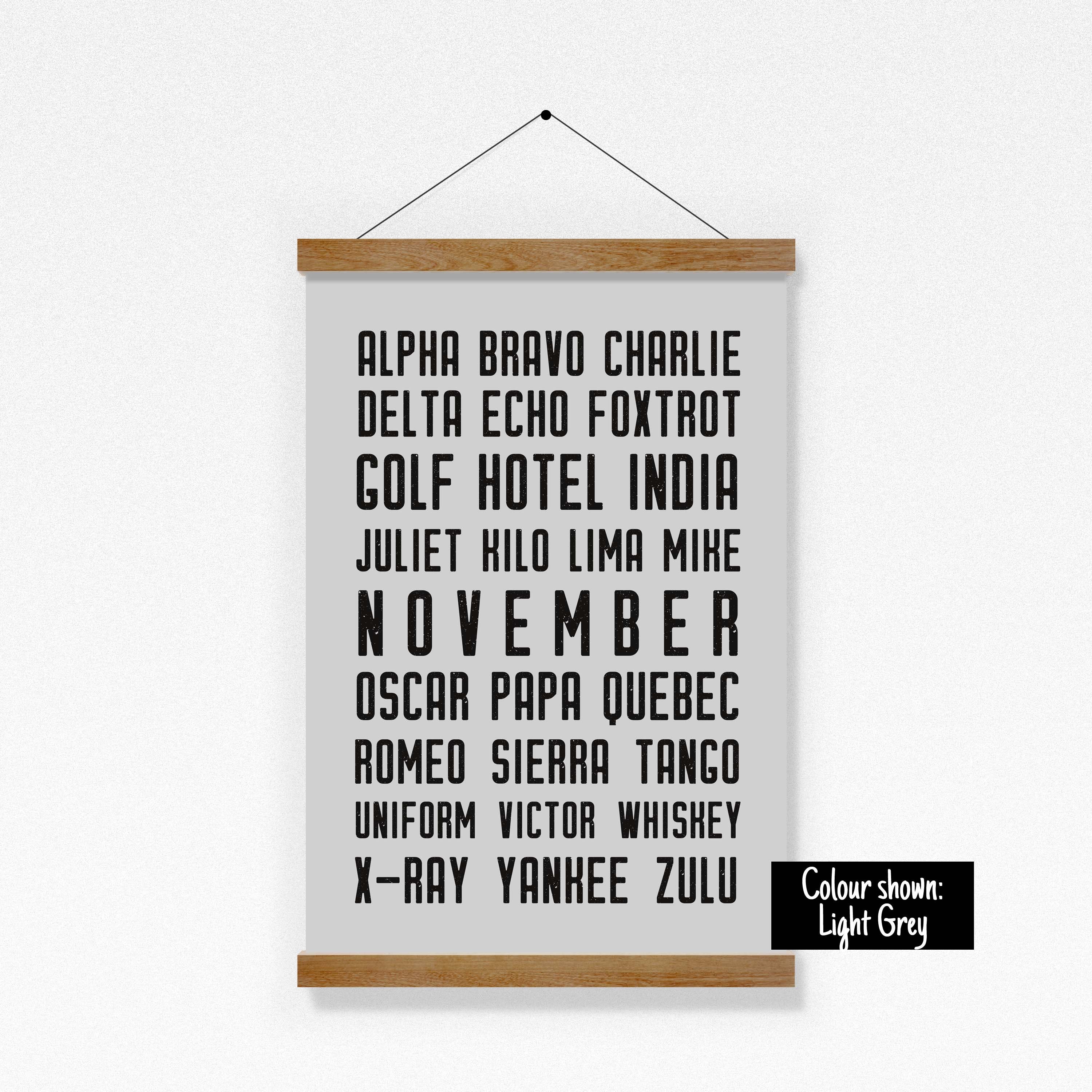 Phonetic Alphabet Print Alpha Bravo Charlie ABC Retro Vintage | Etsy