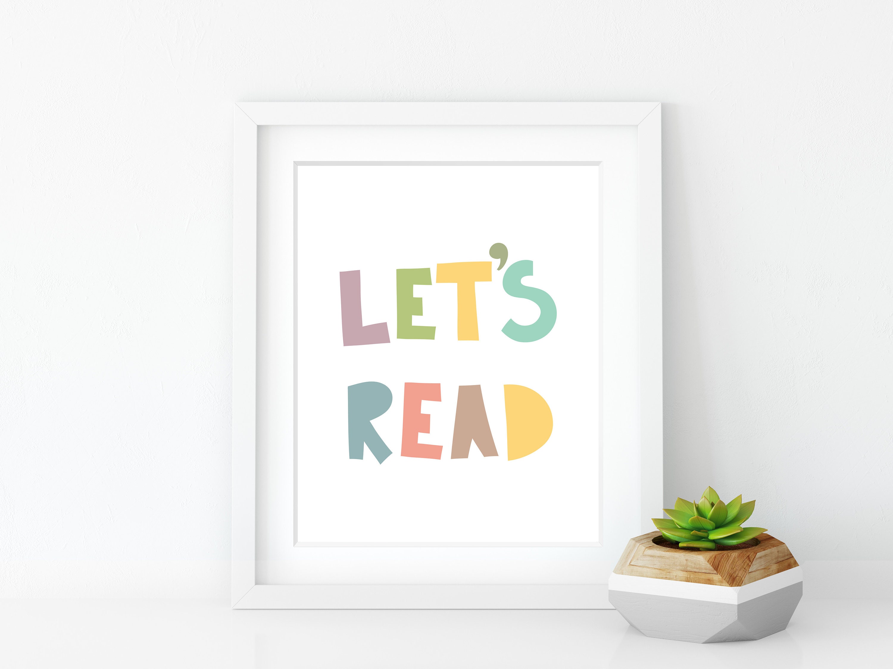 Let's Read Print Playroom Word Art Colourful Reading Corner Sign ...