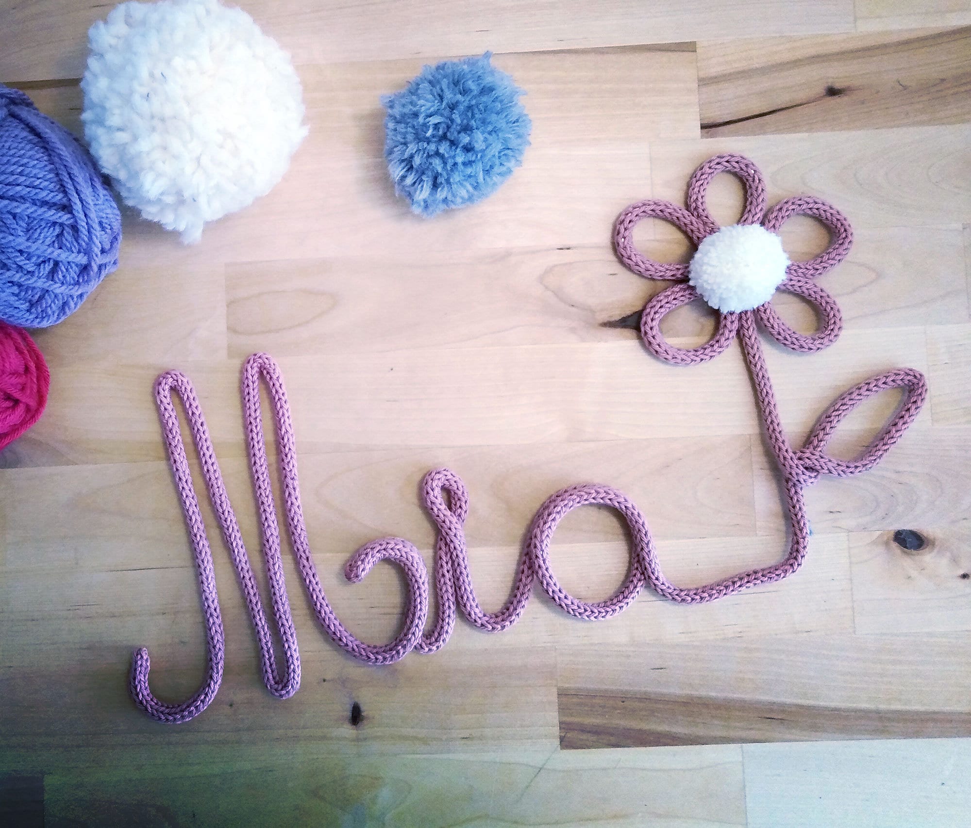 Tricotin Prénom ou Mot de 3 Lettres en Laine