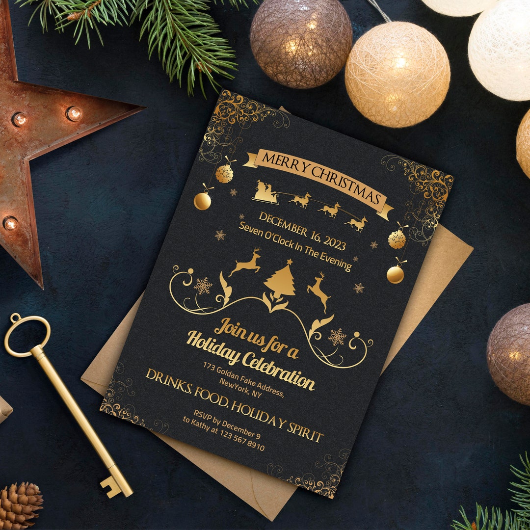 Christmas Party Invitation Custom Holiday Party Digital Etsy Christmas Party Invitation Custom Holiday Party Digital Etsy