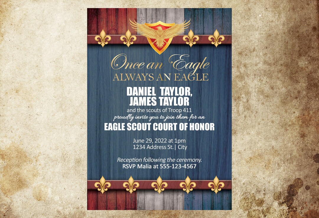 Eagle Scout COH Invitation, Boy Scout Court of Honor Invitation, Eagle