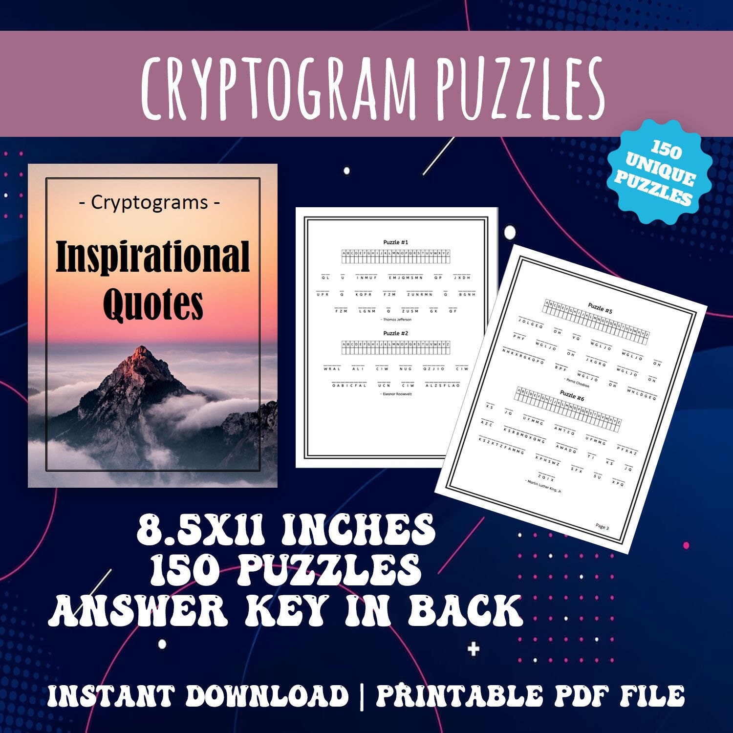 Cryptogram Puzzle Book for Kids - Etsy cryptogram-puzzle-book-for-kids-etsy