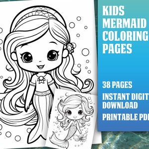 Kids Mermaid Coloring Book, Underwater Adventures Coloring Pages, Mermaid Coloring Pages, Ocean Coloring Pages for kids, Instant Download