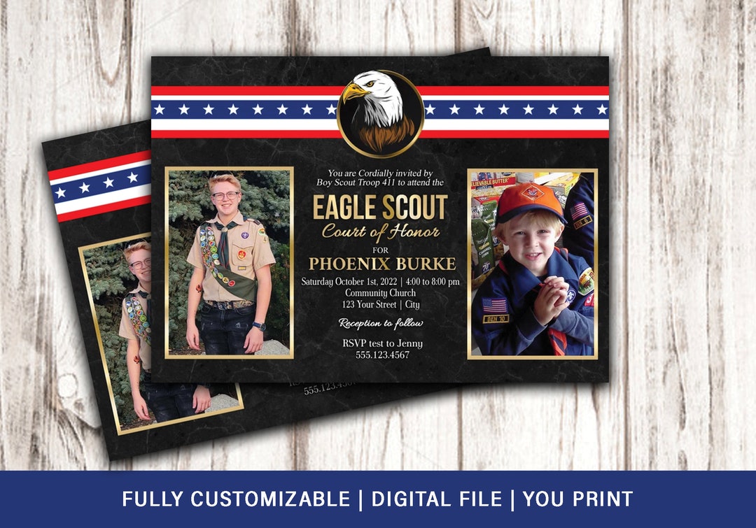 Eagle Scout COH Invitation, Boy Scout Court of Honor Invitation, Eagle