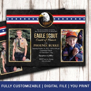 Eagle Scout COH Invitation, Boy Scout Court of Honor Invitation, Eagle Court of Honor Party, Photo Invitation, BSA Eagle Scout Invitation