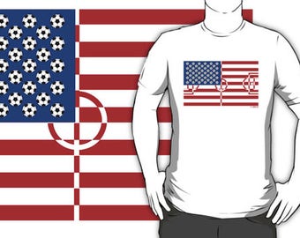 Amerikanischer Fußball Flagge KURZARM Unisex T-Shirt