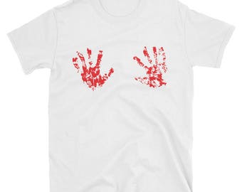 Zombie Groper with Bloody Hands Unisex T-Shirt Great for Halloween