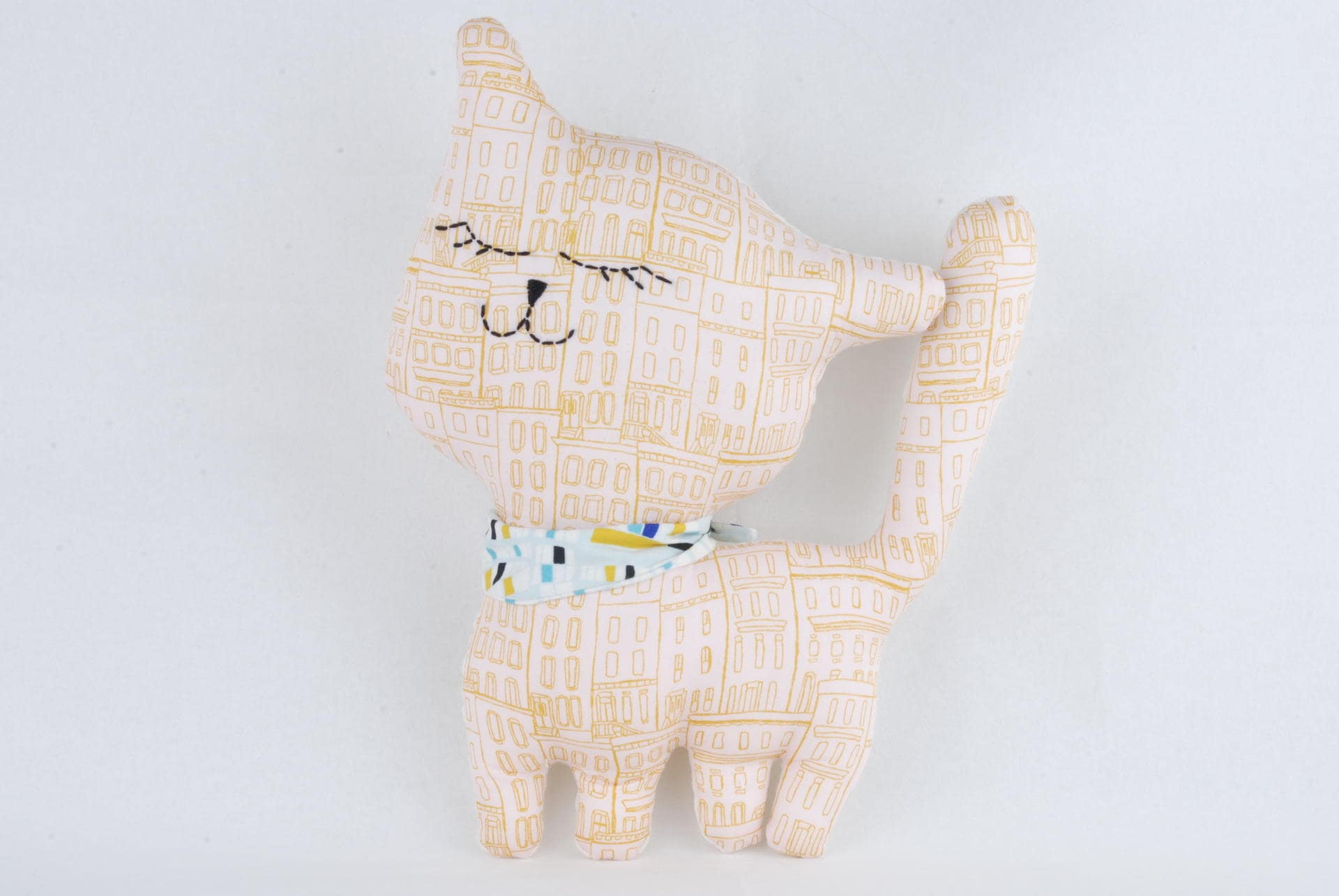 Chat Coussin Bébé en Tissu, Décoration Pour Chambre d'enfants. Tissu Imprimé de Petites Facades Mais