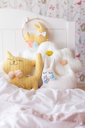 Coussin Doudou étoile - Peluche Velours Doux - Décoration Chambre Enfant - Forme étoile Moelleuse - Lavable En Machine