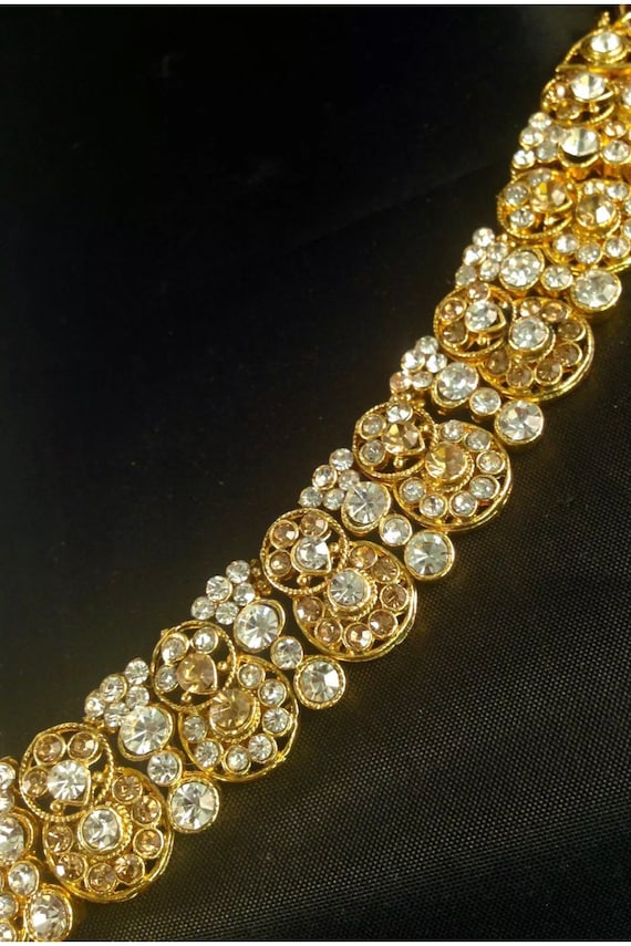 Golden diamant\u00e9 pair of anklet payal foot chain