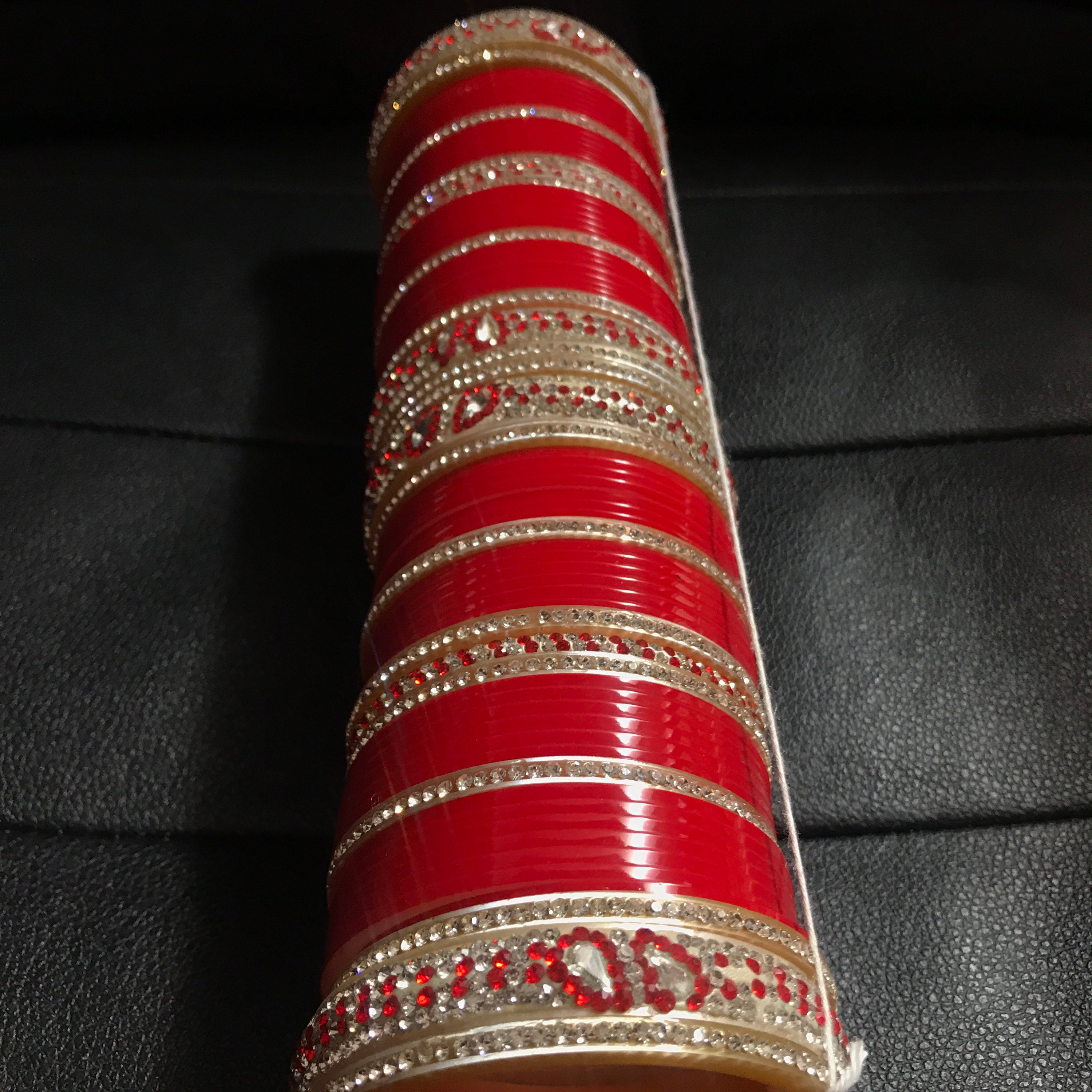 Red bridal punjabi chura bangles Clearance