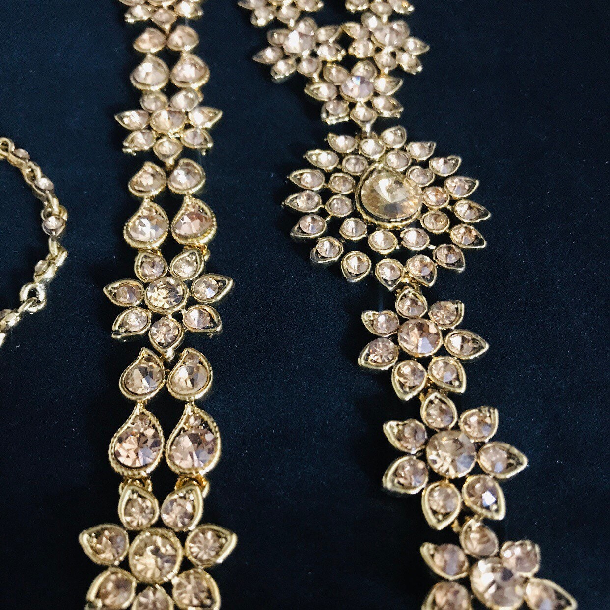 Alice Gold diamanté Indian Bridal jewelry set