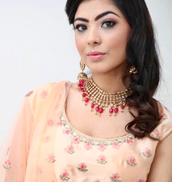 Antique Gold Rani Pink Choker and 
