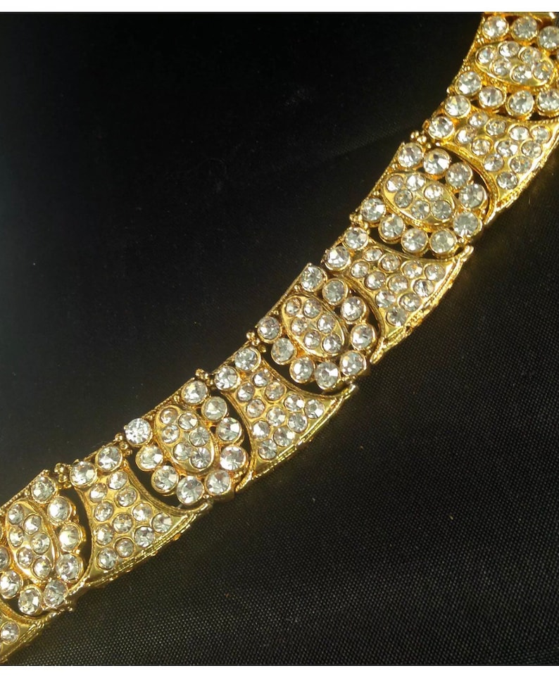 Gold and diamante pair anklet payal foot chain
