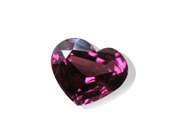 Flawless Purple Heart Garnet 1.90 Ct, Top Gem Grade Natural Garnet, Rare Heart Shape Cut, Color Shifting Garnet