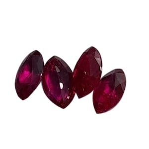 Pigeon Blood Red Ruby's 1.30 Ct, Flawless Marquise Cut Parcel, Finest Natural Ruby, Intense Color, Top Grade  Ruby's, Genuine