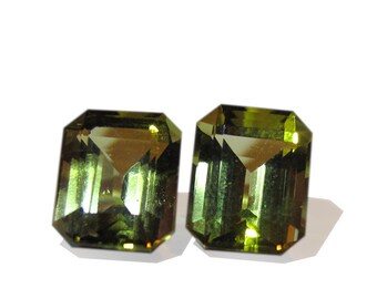Mint Green Tourmaline Pair, 4.67 Ct, Emerald Cut, Eye Clean