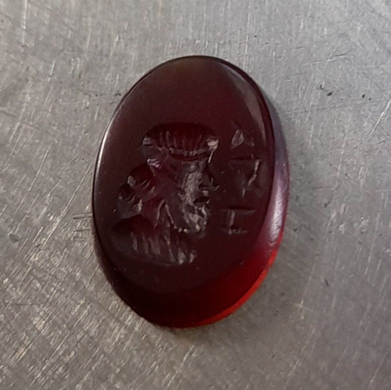 Red String Intaglio Neo Babylon Intaglio 3.60 Ct, Blood Red Carnelian Intaglio, Neo ...