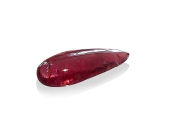 Rare Rubylite Tourmaline Cabochon, 5.25Ct, Exceptional Teardrop Cut, Mirror Polish, Lush Color, Gorgeous Gem, Hand Made Item