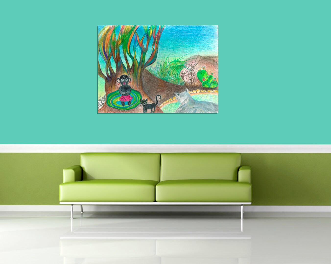 Unrealistic Animals & Nature Wall Decor Colorful Pencils Etsy