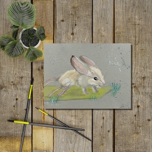 Jeroba Painting, Wildlife Art, Yoga Art, Yoga Painting, original Art, Gouache Painting