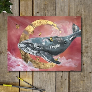 Wal Druck, Buckelwal Kunst, Wal Home Dekor, Ozean Kunst, Whimsical Home Decor