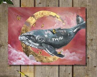Whale Print, Humpback Whale Art, Whale Home Decor, Ocean Art, Whimsical Home Decor