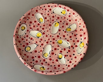 Pink Deviled Egg Platter