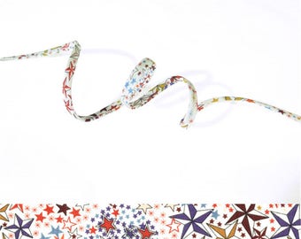 Cordon Liberty Adelajda multicolore  x 50 cm  , Liberty Tana Lawn pour bracelet , bijoux, couture...