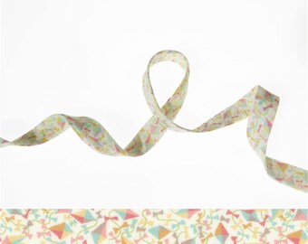 Biais Liberty Dancing Kites B  x 50 cm, ruban Tana Lawn pour bracelet , bijoux, couture...