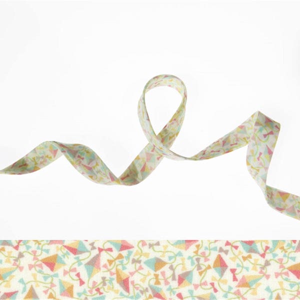 Biais Liberty Dancing Kites B  x 50 cm, ruban Tana Lawn pour bracelet , bijoux, couture...