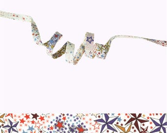 Liberty Adelajda Multicolored bias x 50 cm, Liberty star bias, Tana Lawn ribbon for bracelet, jewelry, sewing...