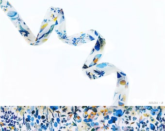 Biais Liberty Felda - B x 50 cm, ruban Tana Lawn pour bracelet , bijoux, couture...
