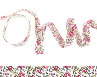 25 cm of bias Liberty Eloise Pink Ribbon flower
