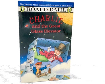 Sjakie en de grote glazen lift door Roald Dahl [TRADE PAPERBACK] 1988 • Puffin Books