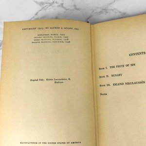 The Mistress of Husaby par Sigrid Undset PREMIÈRE ÉDITION 1928 Couverture rigide ancienne Grosset & Dunlap 4e impression image 7