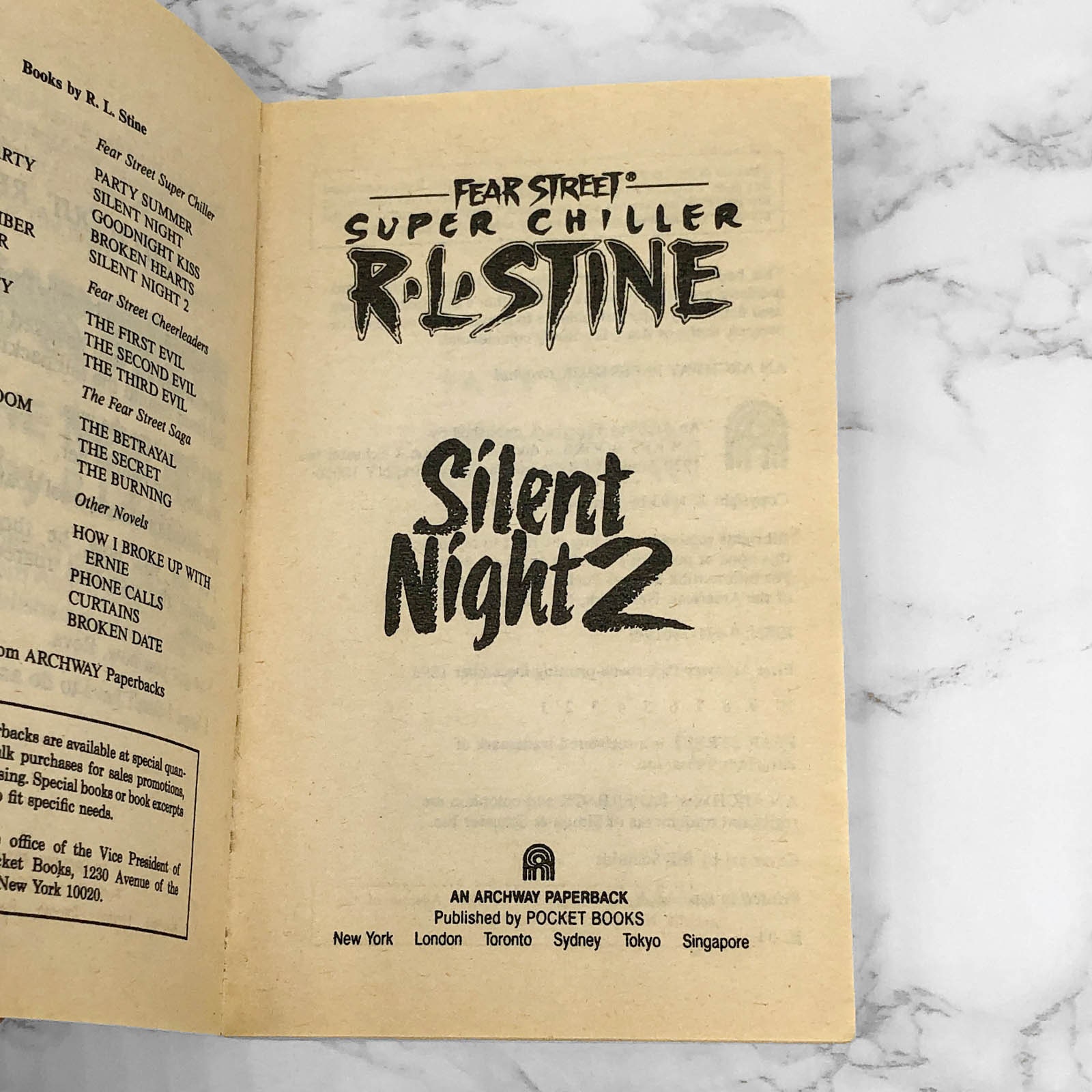 Fear Street: Silent Night 2 by R.L. Stine [1993 PAPERBACK] First