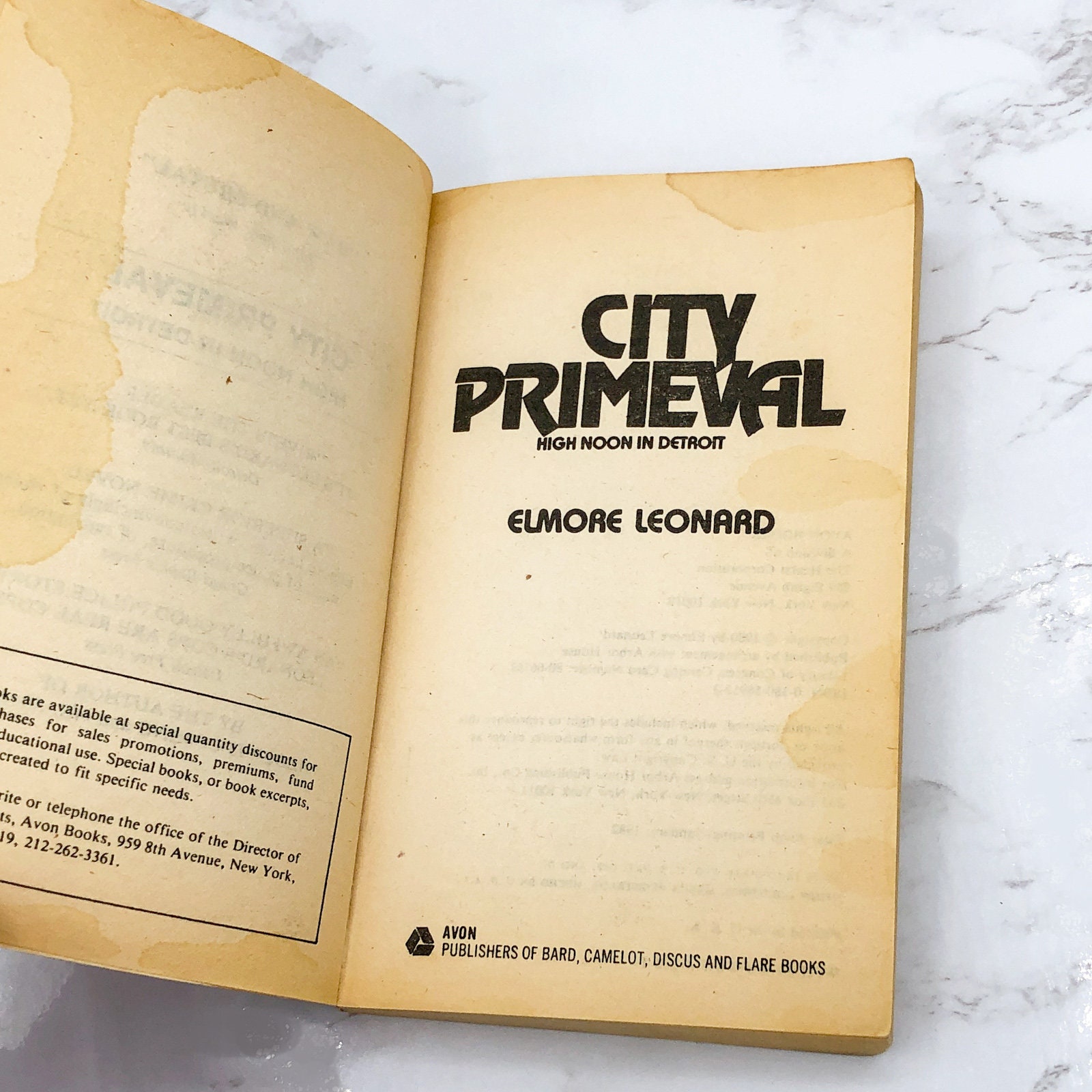 City Primeval by Elmore Leonard [FIRST PAPERBACK PRINTING] 1982