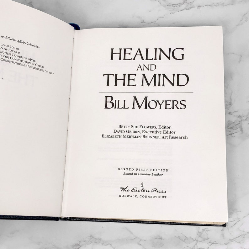 SIGNED Healing and the Mind by Bill Moyers FIRST EDITION 1993 The Easton Press Rare Limited Leather Bound True 1st image 7