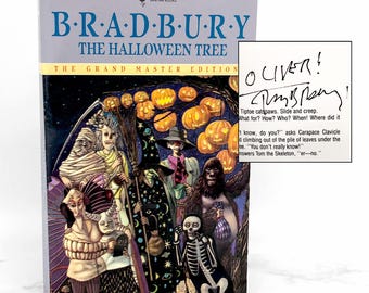 SIGNED! The Halloween Tree by Ray Bradbury [1981 PAPERBACK] • Bantam Spectra • Grand Master Edition •  Horror! •  Autographjed