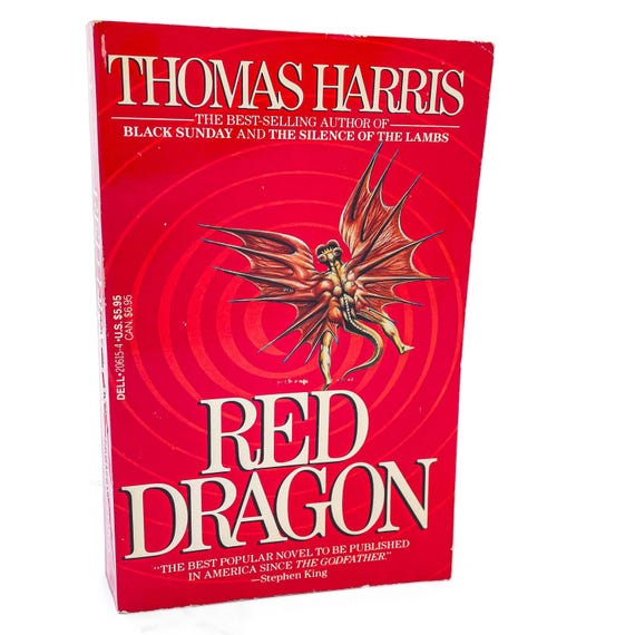 Red Dragon by Thomas Harris [1990 PAPERBACK] Dell • Hannibal #1 - Etsy