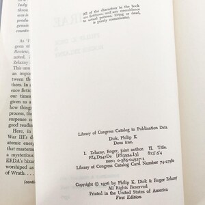 Deus Irae de Philip K. Dick y Roger Zelazny [PRIMERA EDICIÓN] Primera impresión // 1976 // Doubleday // Tapa dura imagen 9