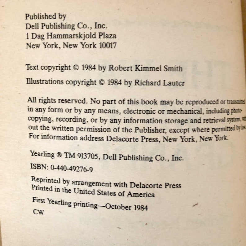 SIGNIERT The War With Grandpa von Robert Kimmel Smith ERSTAUFLAGE 1984 Trade Paperback // Erstaufdruck // Signiert // Dell Yearling Bild 7