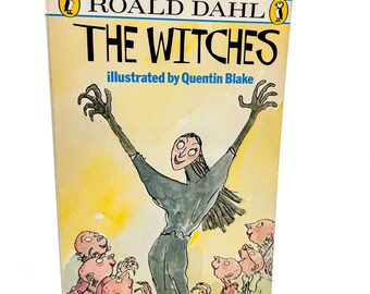 The Witches by Roald Dahl [FIRST PAPERBACK EDITION] 1985 • Puffin Books • Vintage Trade Paperback